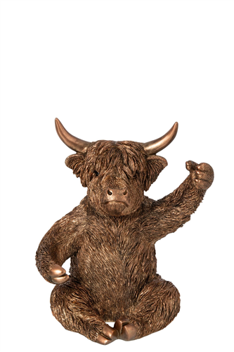 Stier wijnfleshouder gold